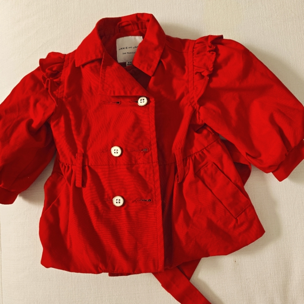 Janie & Jack Red Girls' Trenchcoat